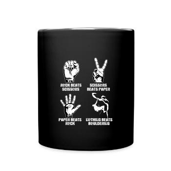 Bouldern - Tasse einfarbig - Schwarz - Vorne