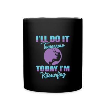 Cadeau de chemise de kitesurf - Mug uni - noir - Devant
