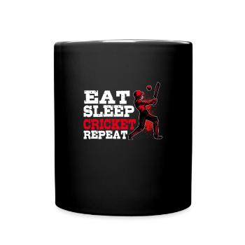 Cricket Geschenk - Tasse einfarbig - Schwarz - Vorne