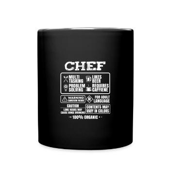 Chef Gift Cooking - Full Colour Mug - black - Front