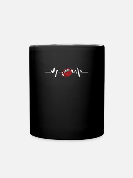 Battements de cœur de rugby - Mug uni - noir