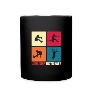 Weitsprung Lexikon Lustiges Geschenk - Tasse einfarbig - Schwarz - Vorne