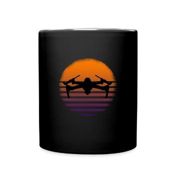 Drohne - Tasse einfarbig - Schwarz - Vorne