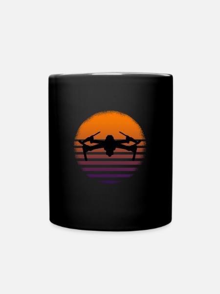 Drohne - Tasse einfarbig - Schwarz