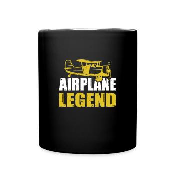Plane legend - Full Colour Mug - black - Front