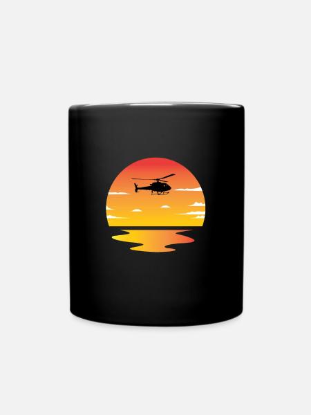 hélicoptère - Mug uni - noir