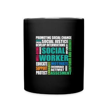 Social worker saying - Full Colour Mug - black - Front