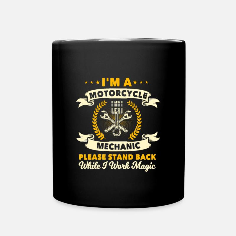 Motorcycle mechanic gift - Full Colour Mug - black