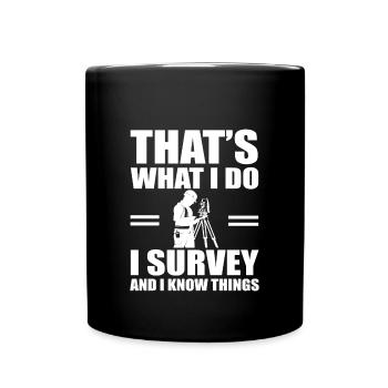 Landvermesser Design - Tasse einfarbig - Schwarz - Vorne