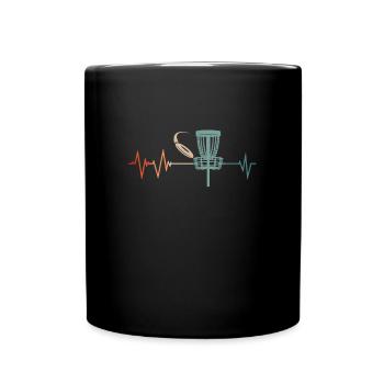 Discgolf Herzschlag - Tasse einfarbig - Schwarz - Vorne