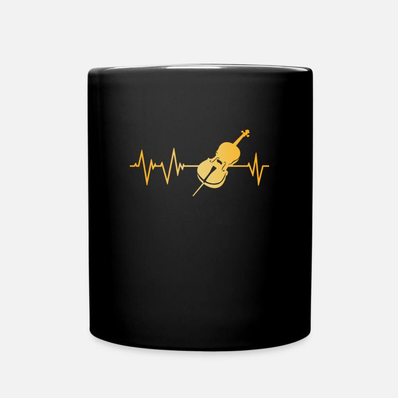 Cello Herzschlag - Tasse einfarbig - Schwarz