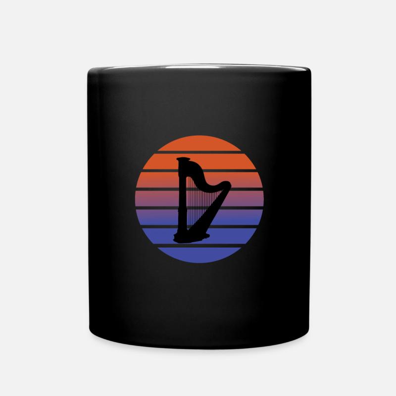 Harfe - Tasse einfarbig - Schwarz