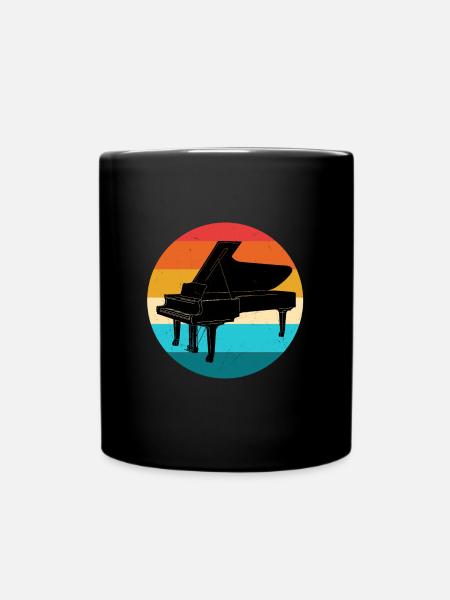 Klavier - Tasse einfarbig - Schwarz