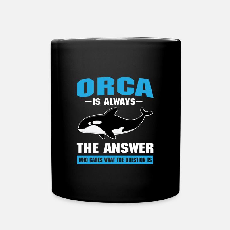Lustiges Schwertwal Design - Tasse einfarbig - Schwarz