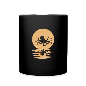 Oktopus - Tasse einfarbig - Schwarz - Vorne