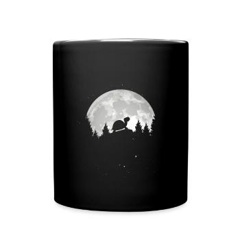 Turtle In Front of the Moon - Full Colour Mug - black - Front