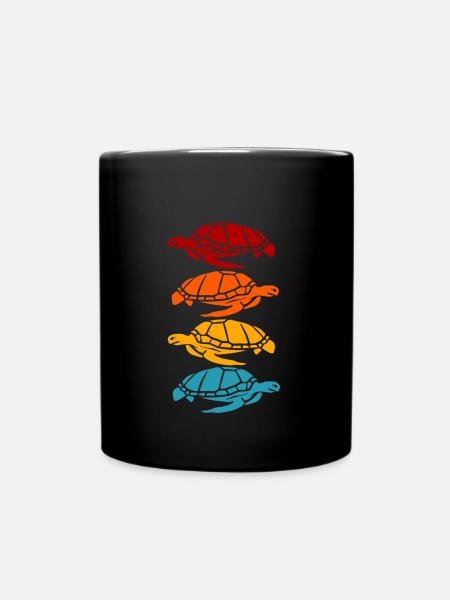 Schildkröten - Tasse einfarbig - Schwarz
