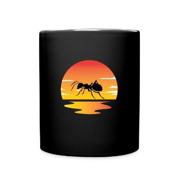 Ameise Sonnenuntergang - Tasse einfarbig - Schwarz - Vorne