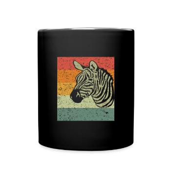 Zebra - Tasse einfarbig - Schwarz - Vorne