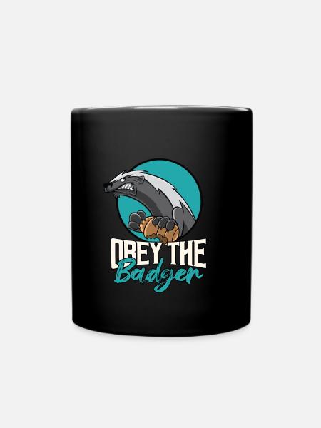 Obey the Badger - Full Colour Mug - black