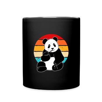 Panda - Tasse einfarbig - Schwarz - Vorne