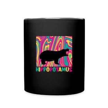 Nilpferd Geschenk - Tasse einfarbig - Schwarz - Vorne