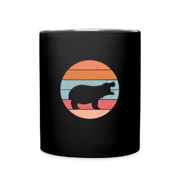 Nilpferd - Tasse einfarbig - Schwarz - Vorne