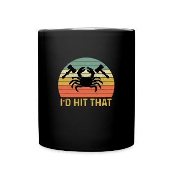 Crabes Manger fruits de mer - Mug uni - noir - Devant