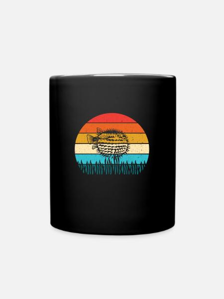 Kugelfisch - Tasse einfarbig - Schwarz
