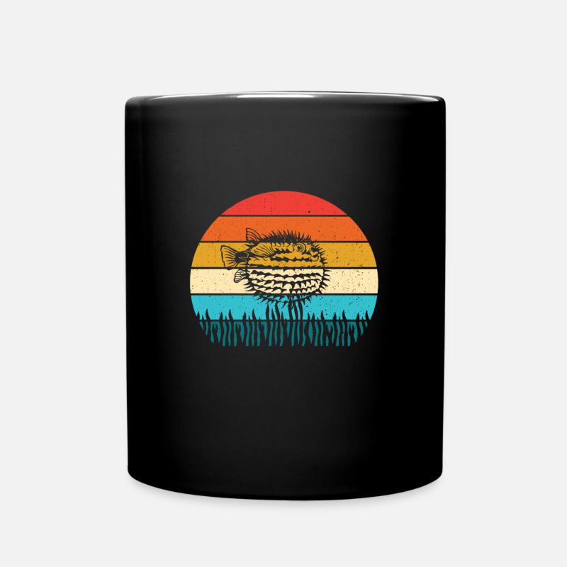 Kugelfisch - Tasse einfarbig - Schwarz