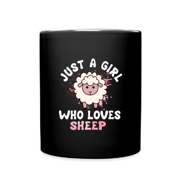 Schaf - Tasse einfarbig - Schwarz - Vorne