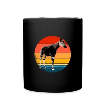 Okapi Geschenk - Tasse einfarbig - Schwarz - Vorne