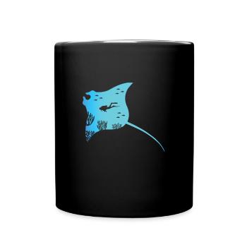 Manta And Rays Diver Gift - Full Colour Mug - black - Front