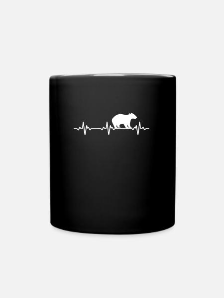 Wombat Herzschlag - Tasse einfarbig - Schwarz