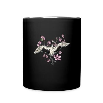 Kranich - Tasse einfarbig - Schwarz - Vorne
