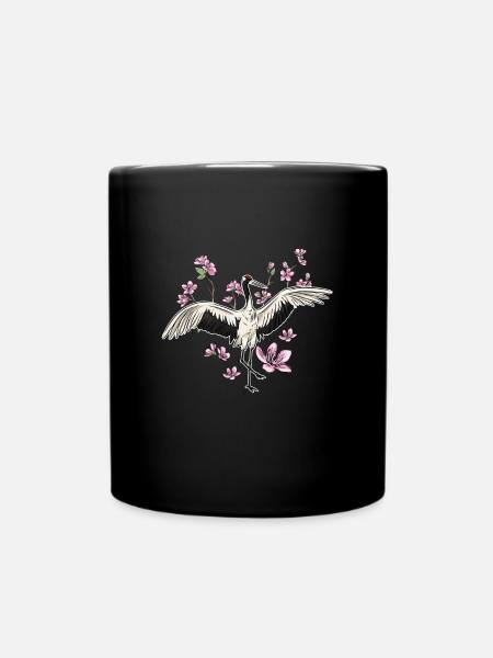 Kranich - Tasse einfarbig - Schwarz