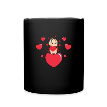 Ladybug Kids Gift - Full Colour Mug - black - Front