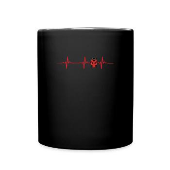 Ladybug heartbeat - Full Colour Mug - black - Front
