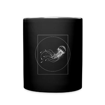 Qualle - Tasse einfarbig - Schwarz - Vorne