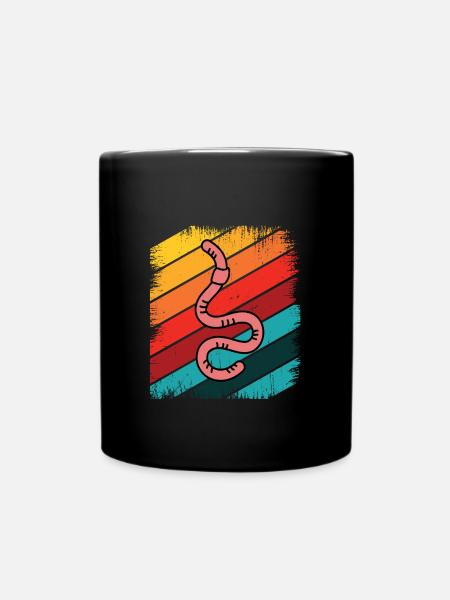 Regenwurm - Tasse einfarbig - Schwarz