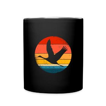 Reiher - Tasse einfarbig - Schwarz - Vorne