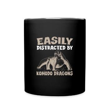 Les amoureux du lézard de Komodo - Mug uni - noir - Devant