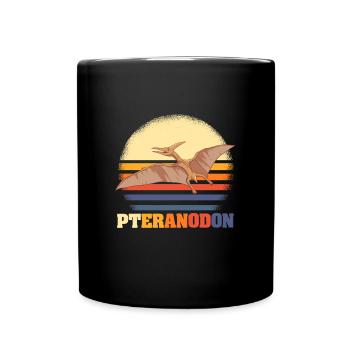 Pteranodon Retro Dinosaurier - Tasse einfarbig - Schwarz - Vorne