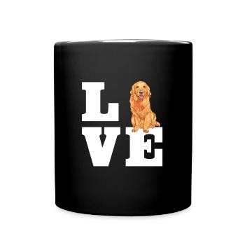 Golden Retriever Dog Love - Full Colour Mug - black - Front