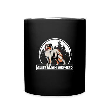 Australian Shepherd - Tasse einfarbig - Schwarz - Vorne