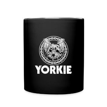 Yorkie Yorkshire Terrier - Tasse einfarbig - Schwarz - Vorne