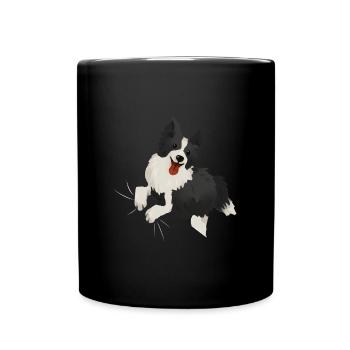 Border Collie - Tasse einfarbig - Schwarz - Vorne