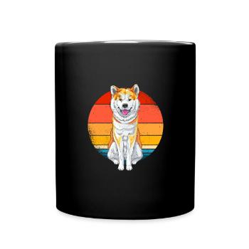 Akita Inu - Tasse einfarbig - Schwarz - Vorne