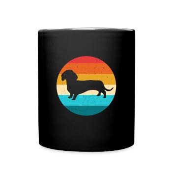 Dackel - Tasse einfarbig - Schwarz - Vorne