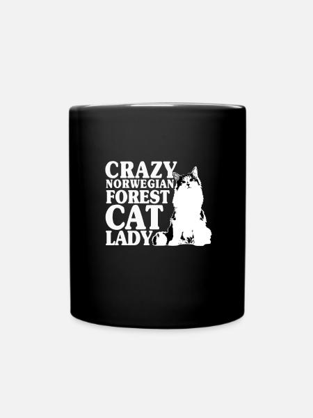 Norwegian Forest Cats Lady - Full Colour Mug - black